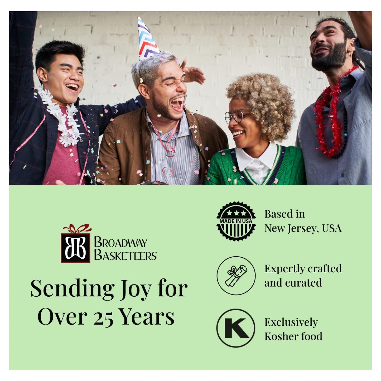 Broadway Basketeers Gourmet Food Gift Basket Tower Snack Gifts for Women, Men, Families, College, Appreciation, Thank You, Congratulations, Corporate