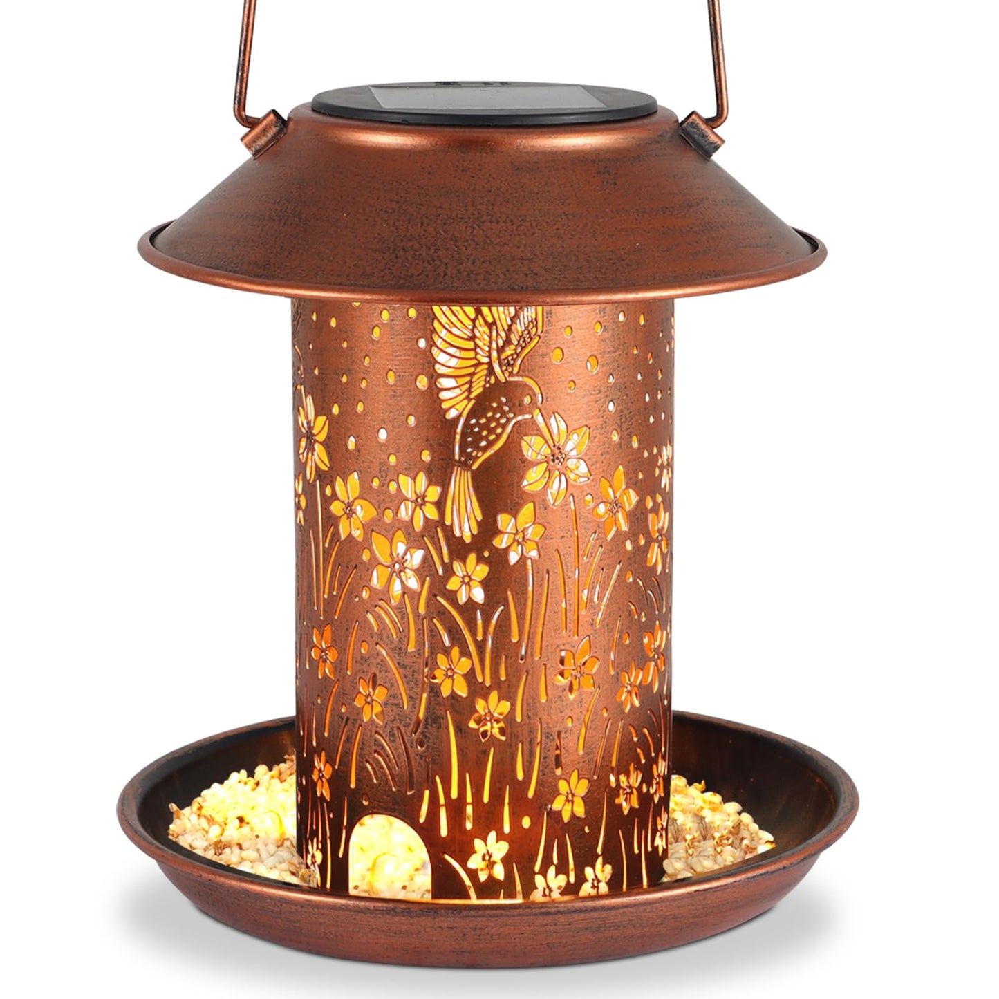 Bird Feeders for Outdoors Hummingbird Solar Lanterns Outdoor Waterproof Hanging Garden Decor Birthdays for Women Mom Metal Solar Decoration Outside for Yard, Patio, Lawn